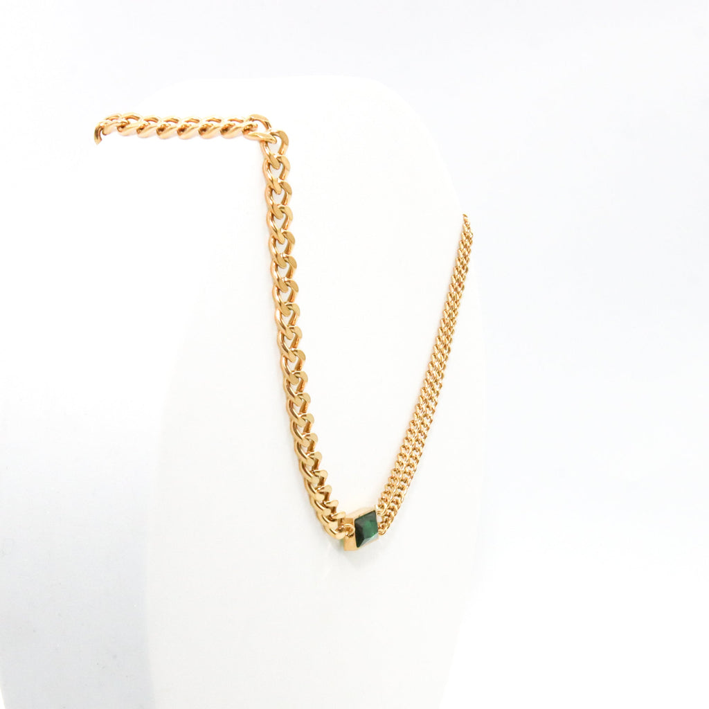 Set collar y aretes Cadena Esmeralda
