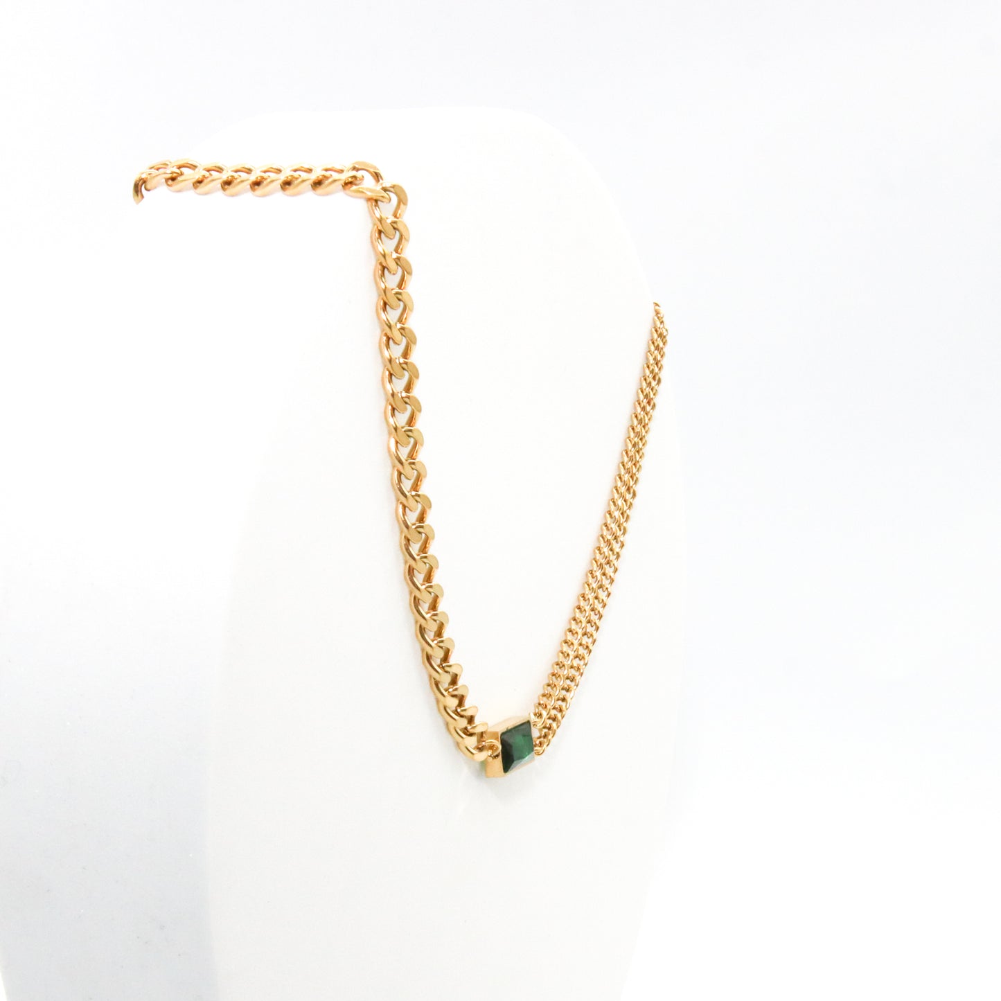 Set collar y aretes Cadena Esmeralda