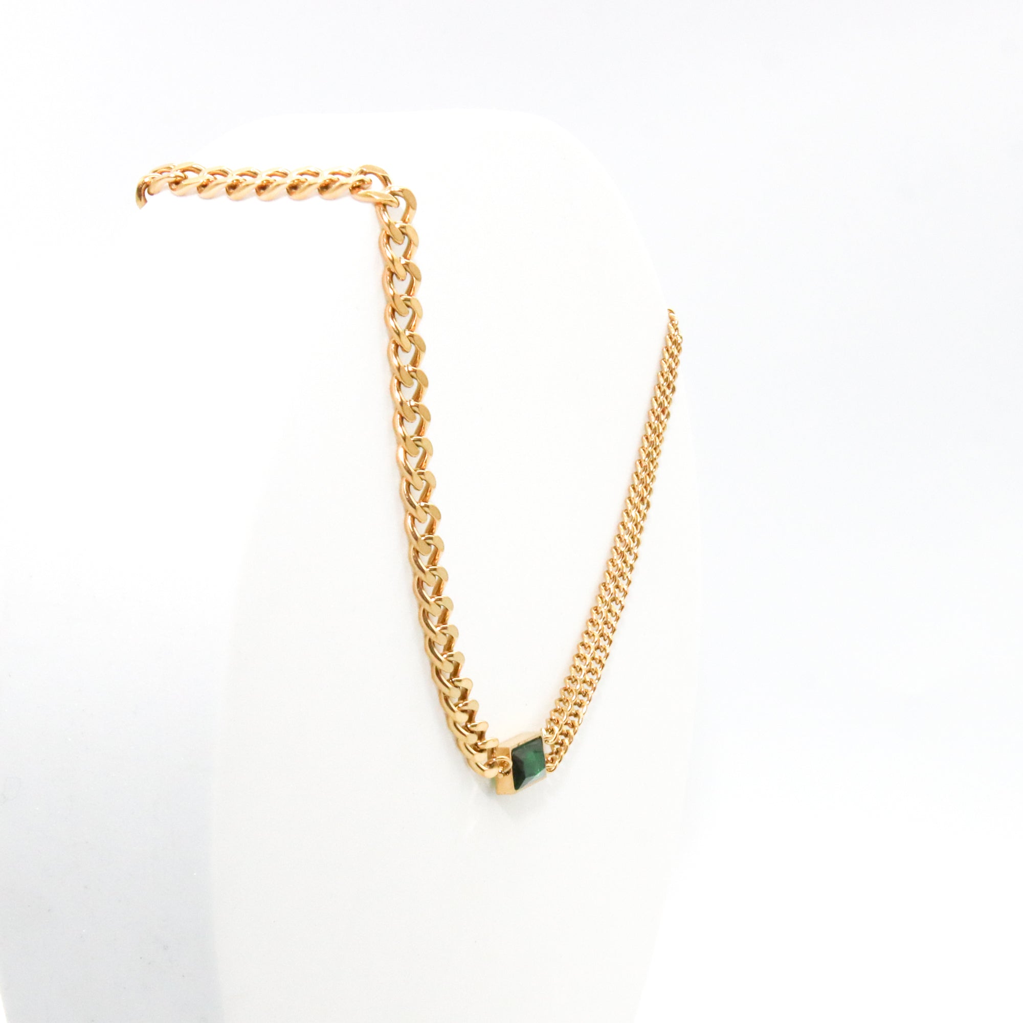 Set collar y aretes Cadena Esmeralda