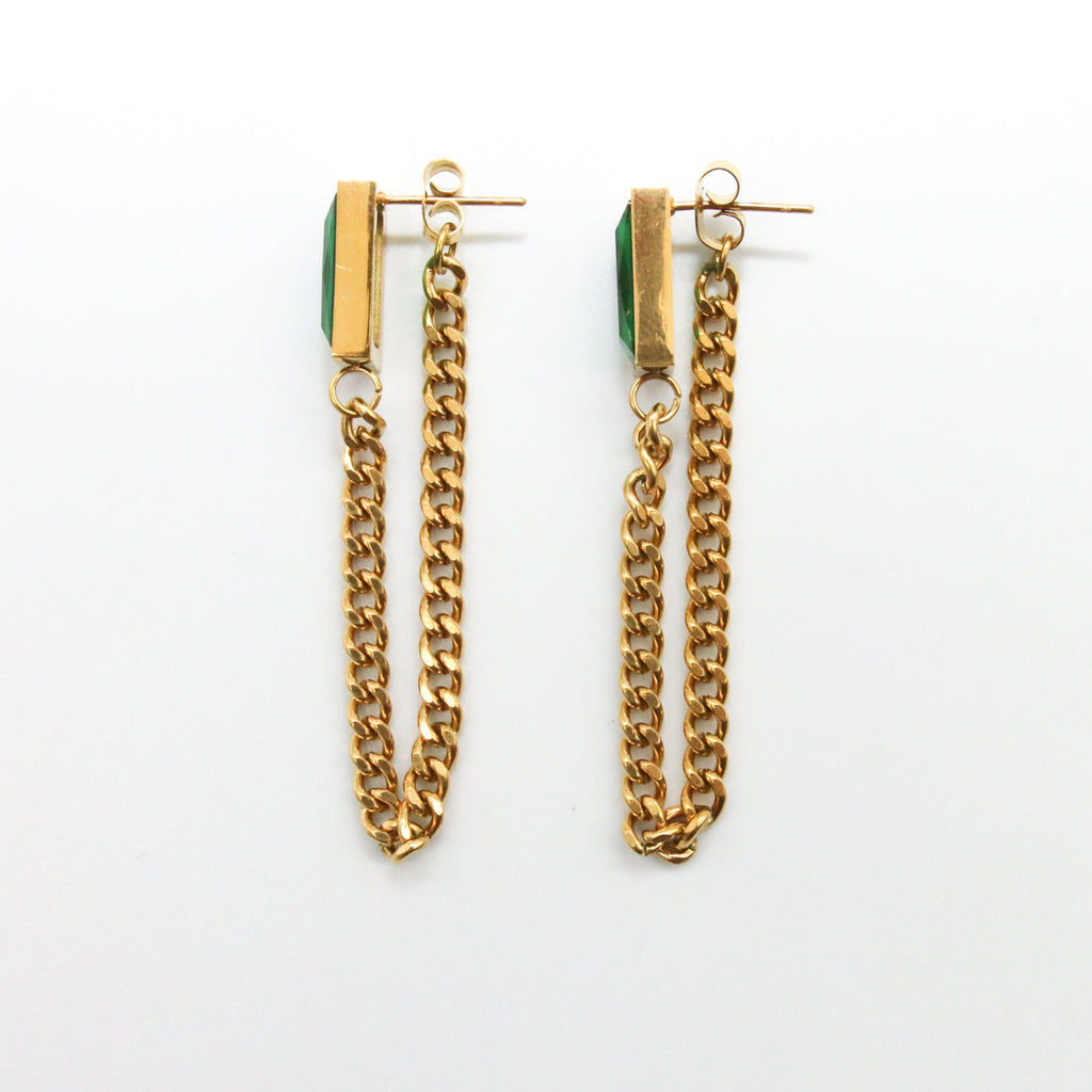 Set collar y aretes Cadena Esmeralda