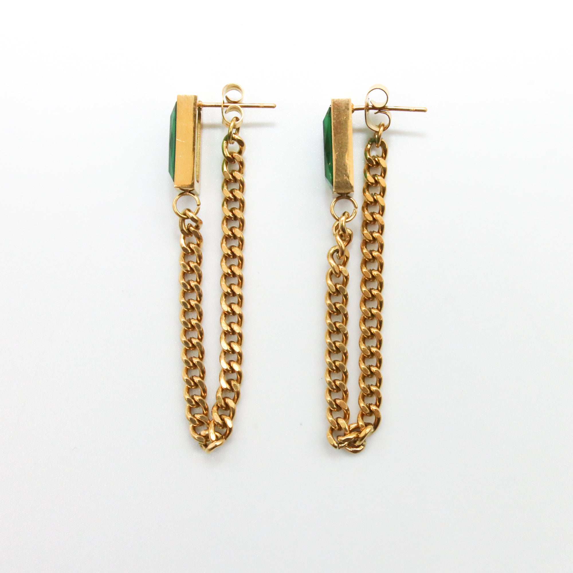 Set collar y aretes Cadena Esmeralda