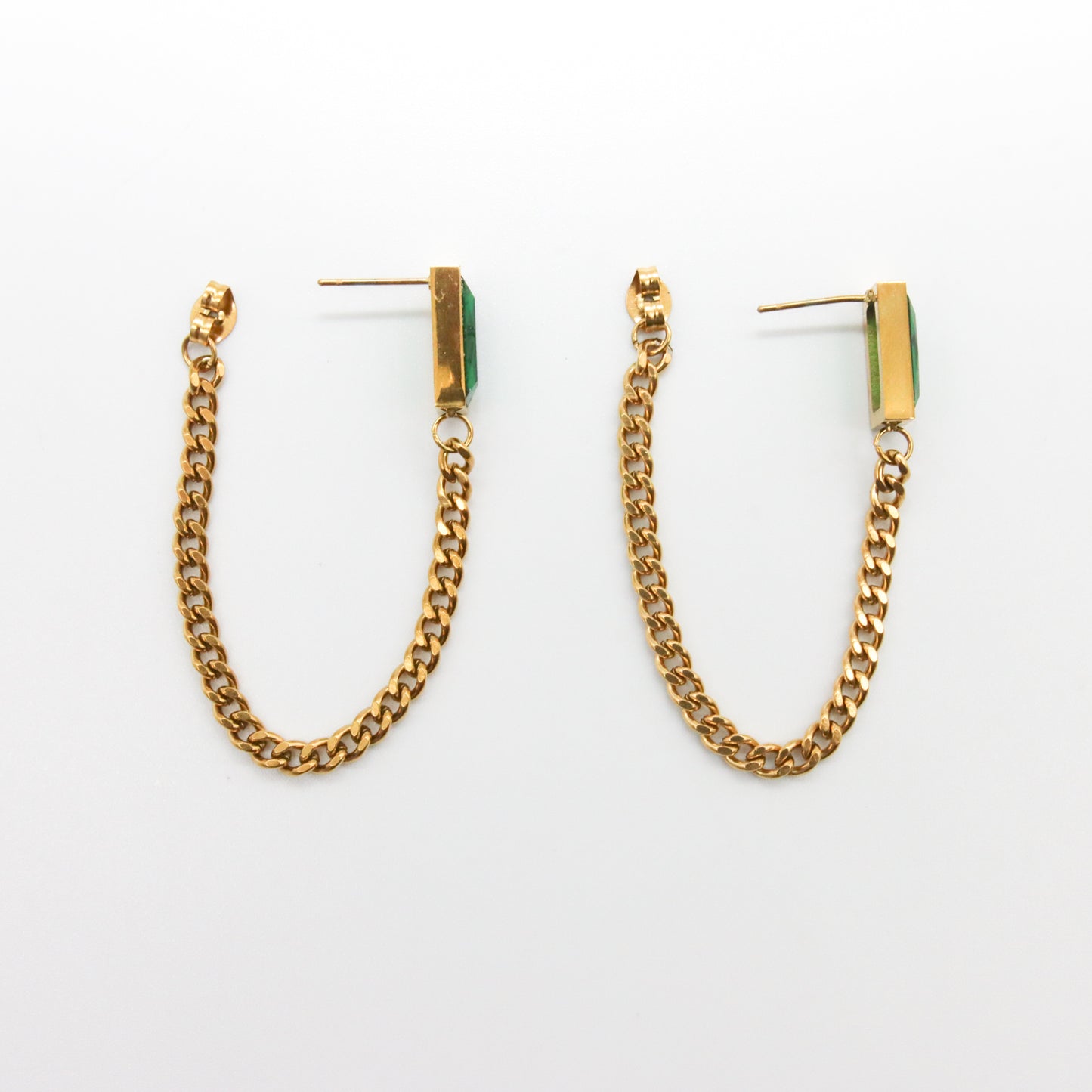 Set collar y aretes Cadena Esmeralda
