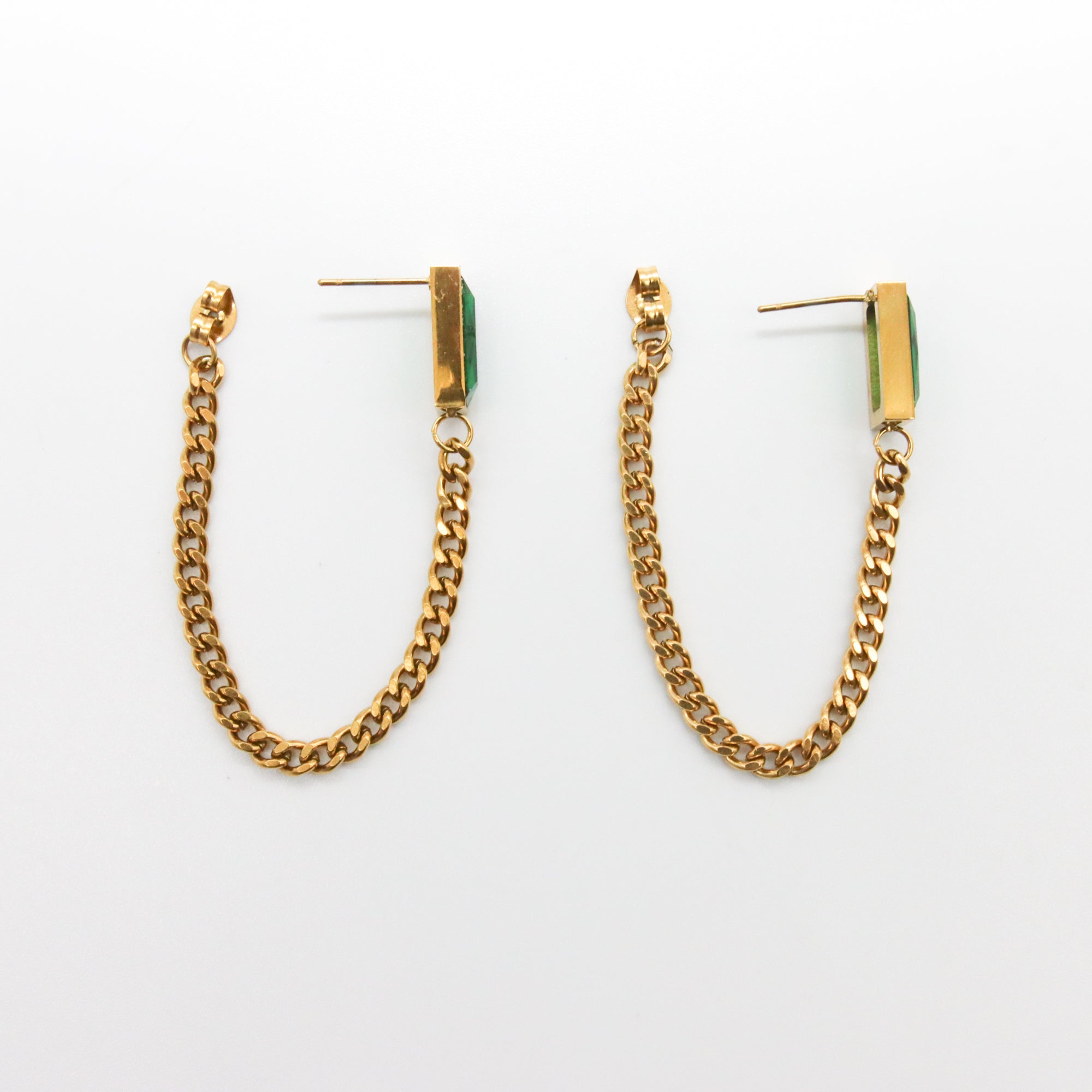 Set collar y aretes Cadena Esmeralda