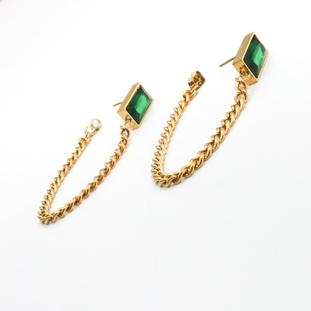 Set collar y aretes Cadena Esmeralda