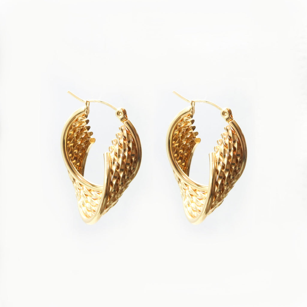 Aretes de Aro Trenzado Dorado