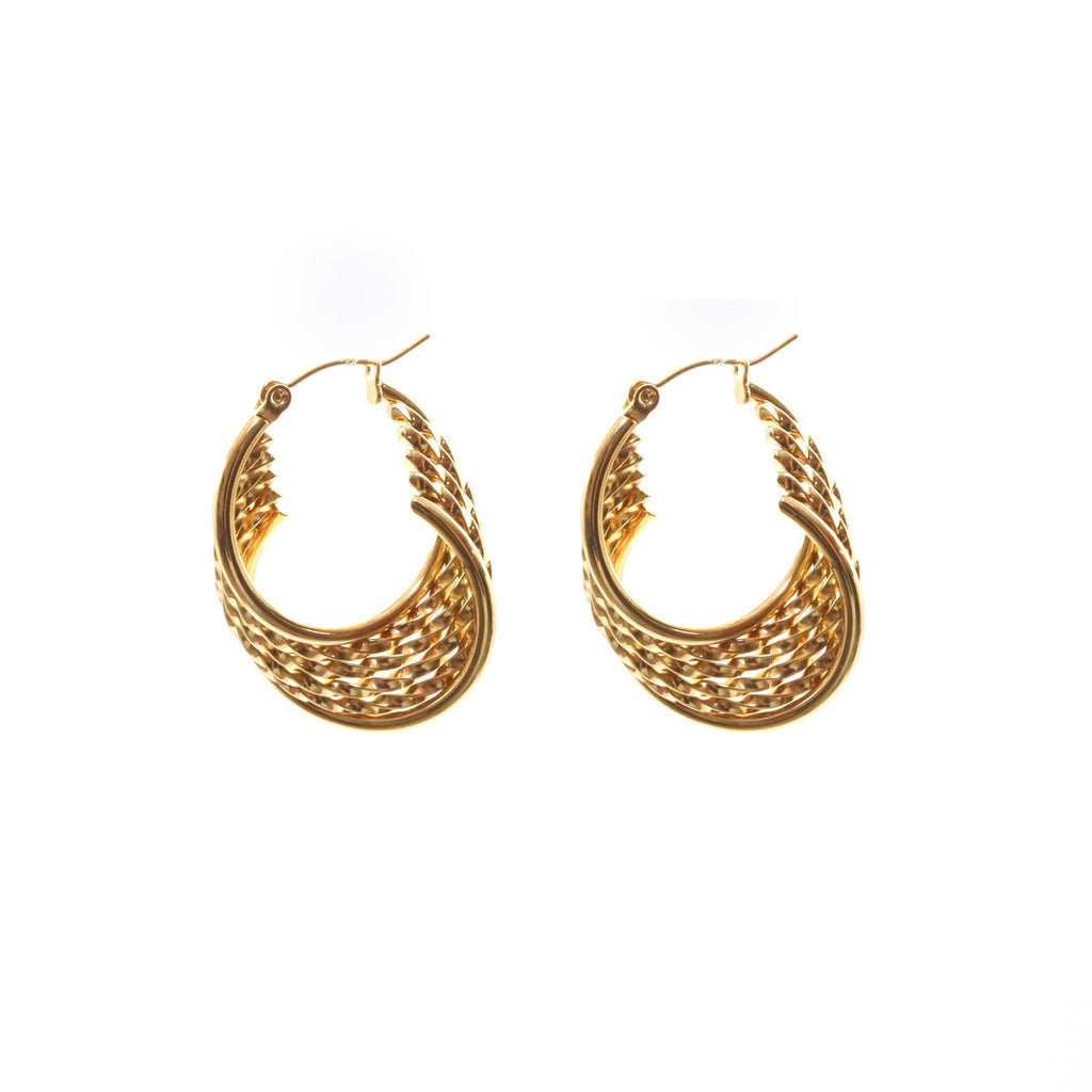 Aretes de Aro Trenzado Dorado