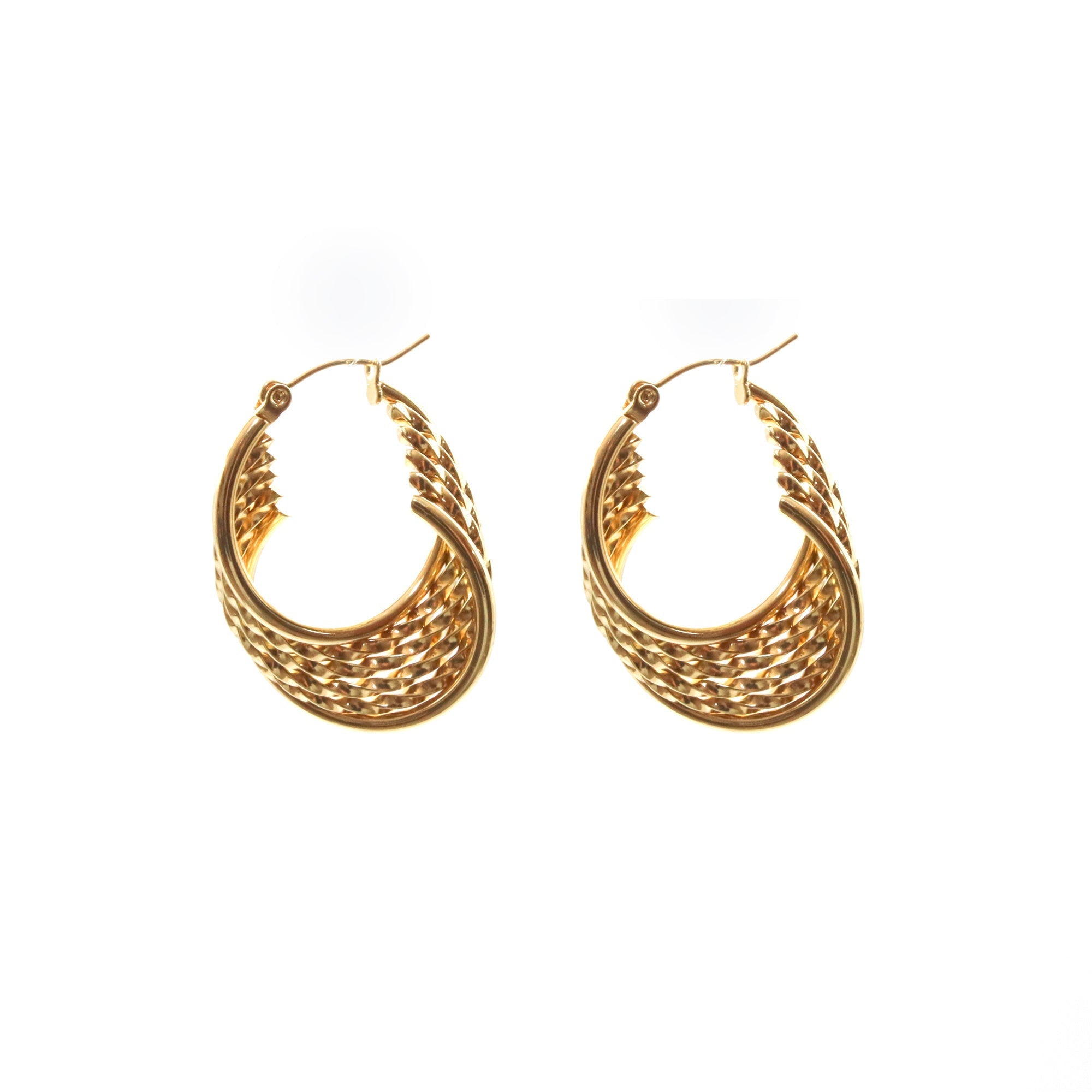 Aretes de Aro Trenzado Dorado