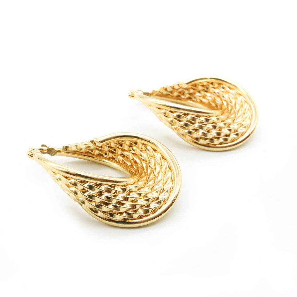 Aretes de Aro Trenzado Dorado