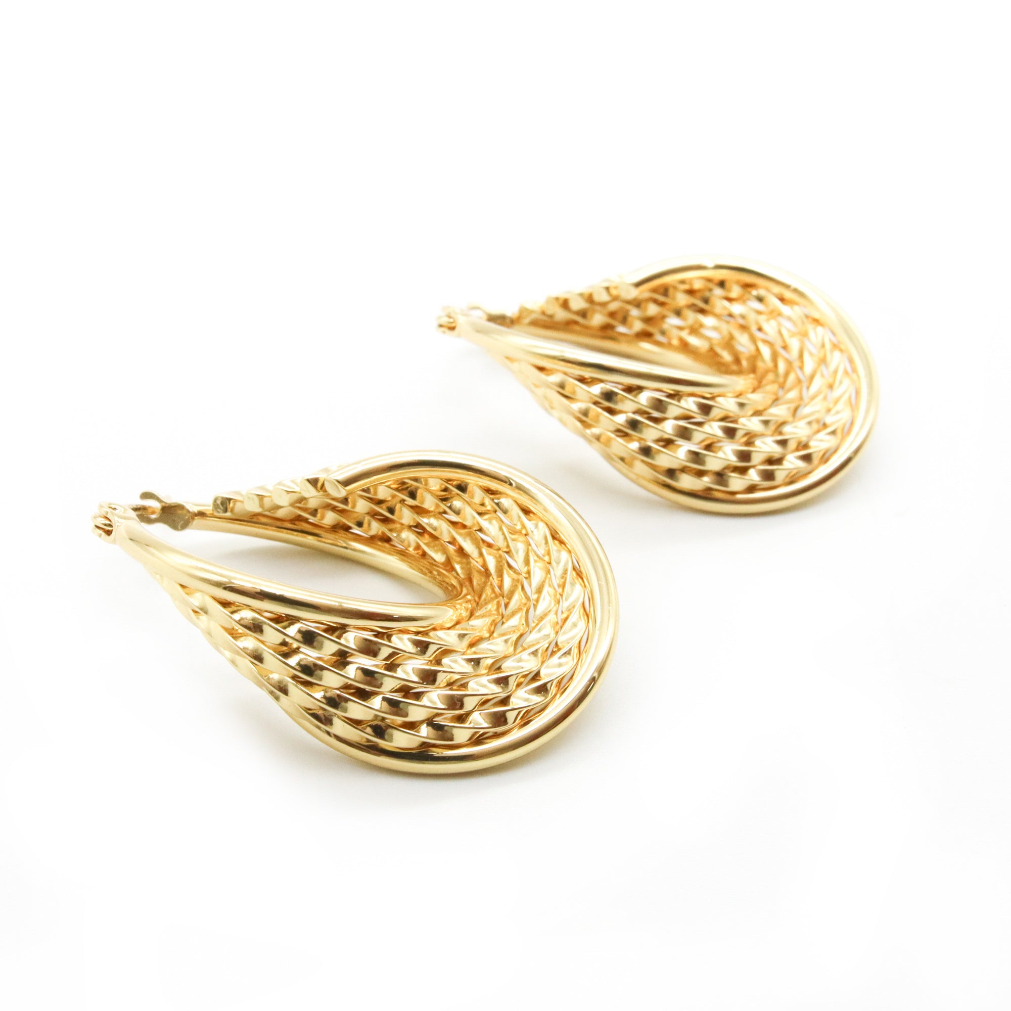 Aretes de Aro Trenzado Dorado