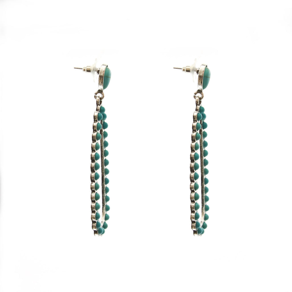 Aretes Cascada Turquesa en Diseño Filigrana