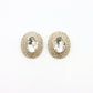 Aretes Circulares Brillantes con Baño de Rodio y Centro de Cristal Facetado