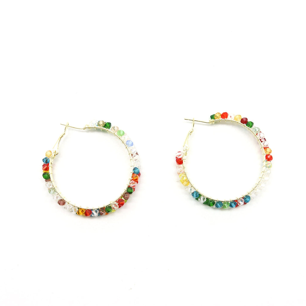 Aretes Arcoíris con Cristales Multicolor