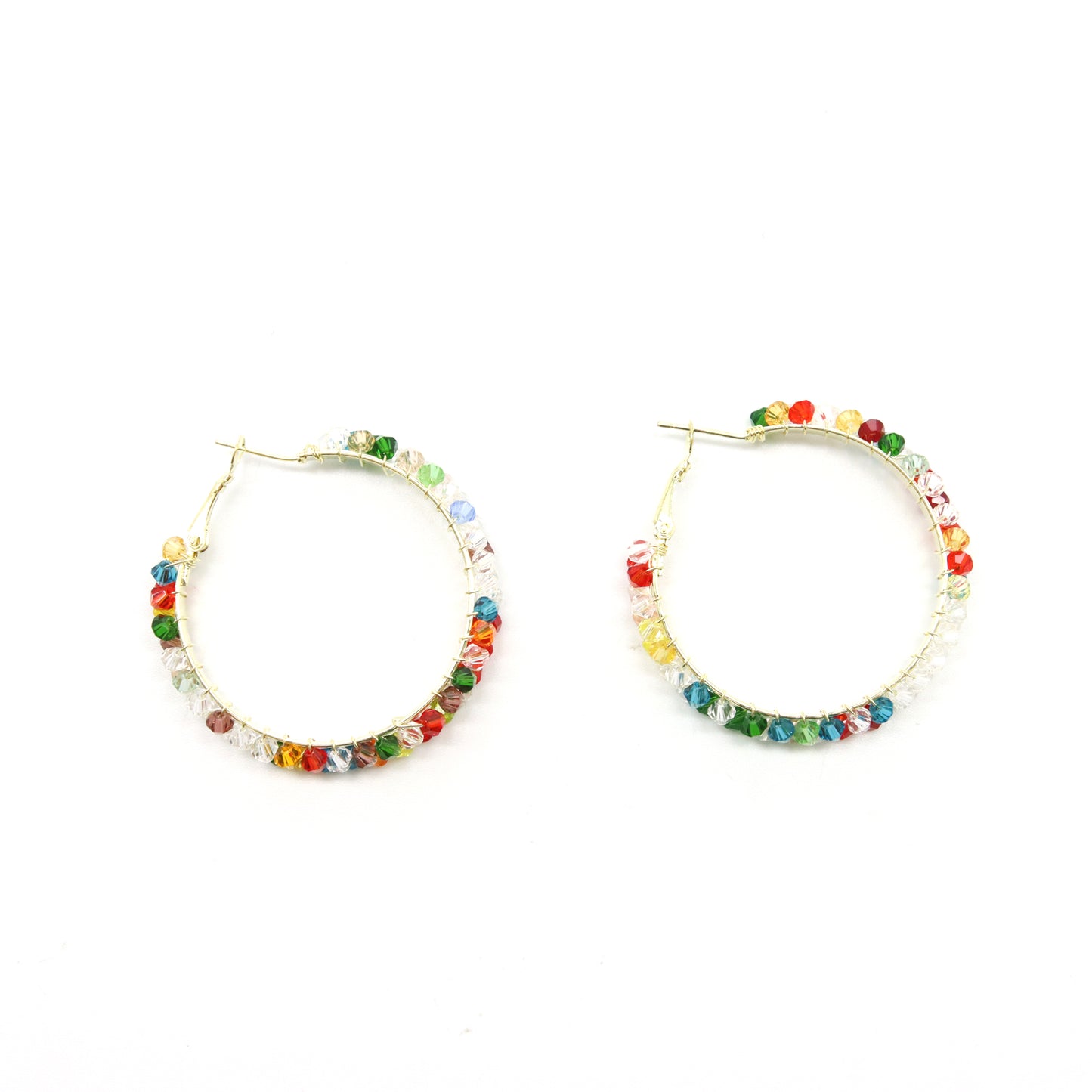 Aretes Arcoíris con Cristales Multicolor