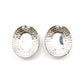 Aretes Circulares Brillantes con Baño de Rodio y Centro de Cristal Facetado