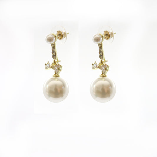 Aretes Glamour de Perlas y Cristales