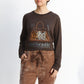 Blusa Café Estampado bolsa animal print