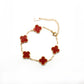 Set pulsera y collar Flor Rojo