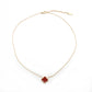Set pulsera y collar Flor Rojo
