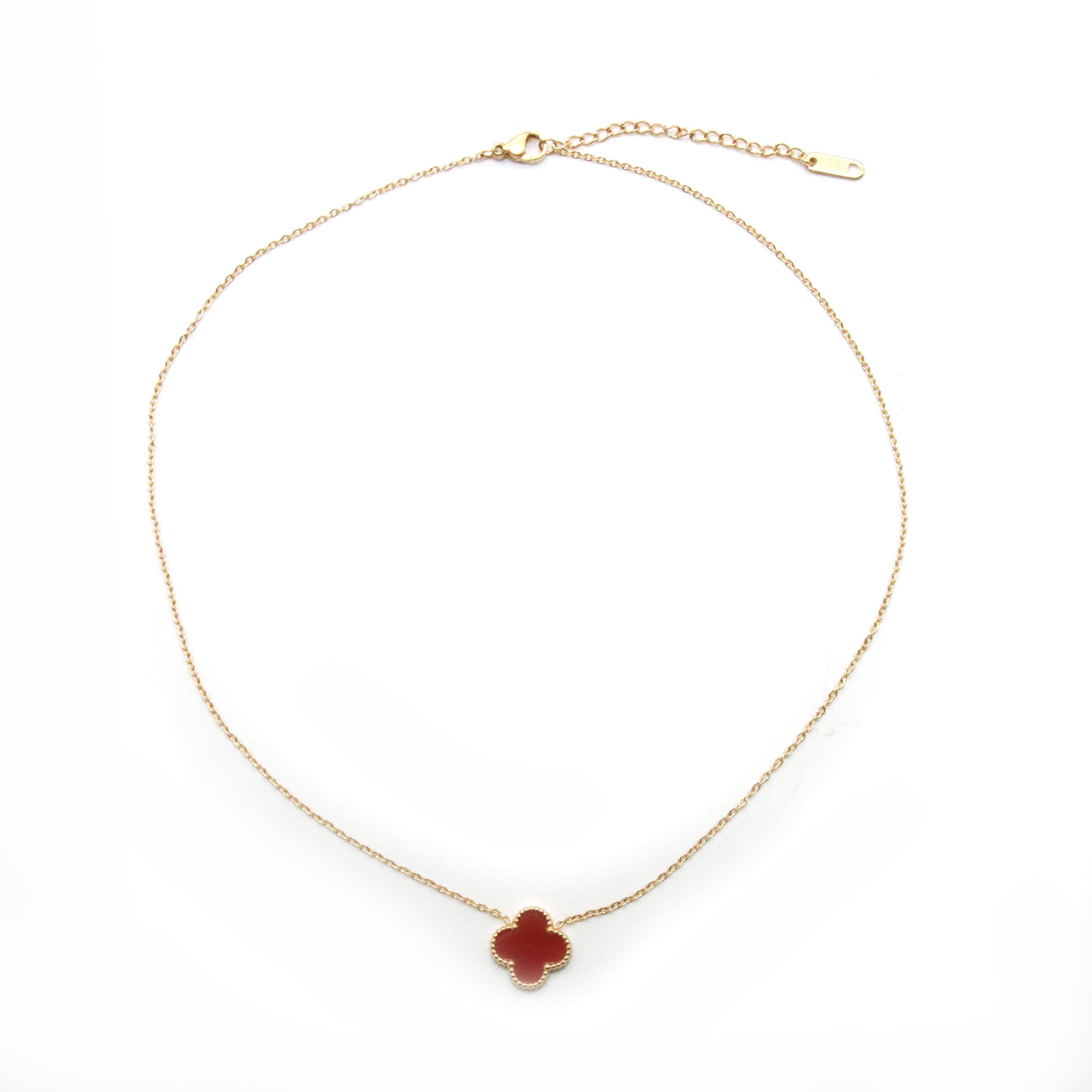 Set pulsera y collar Flor Rojo