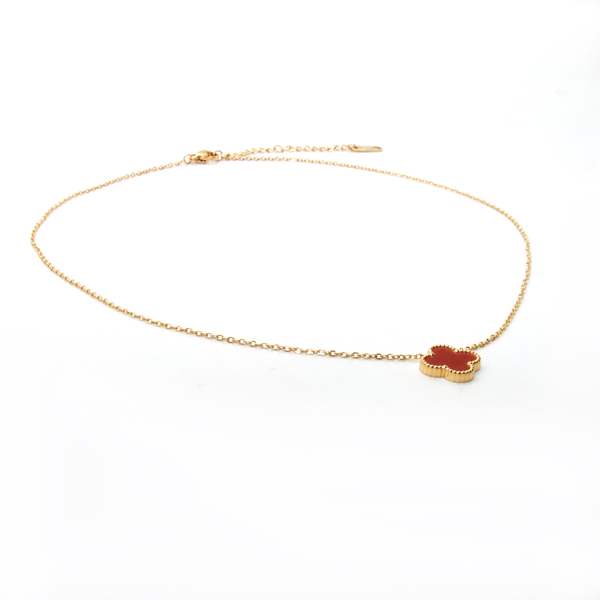 Set pulsera y collar Flor Rojo