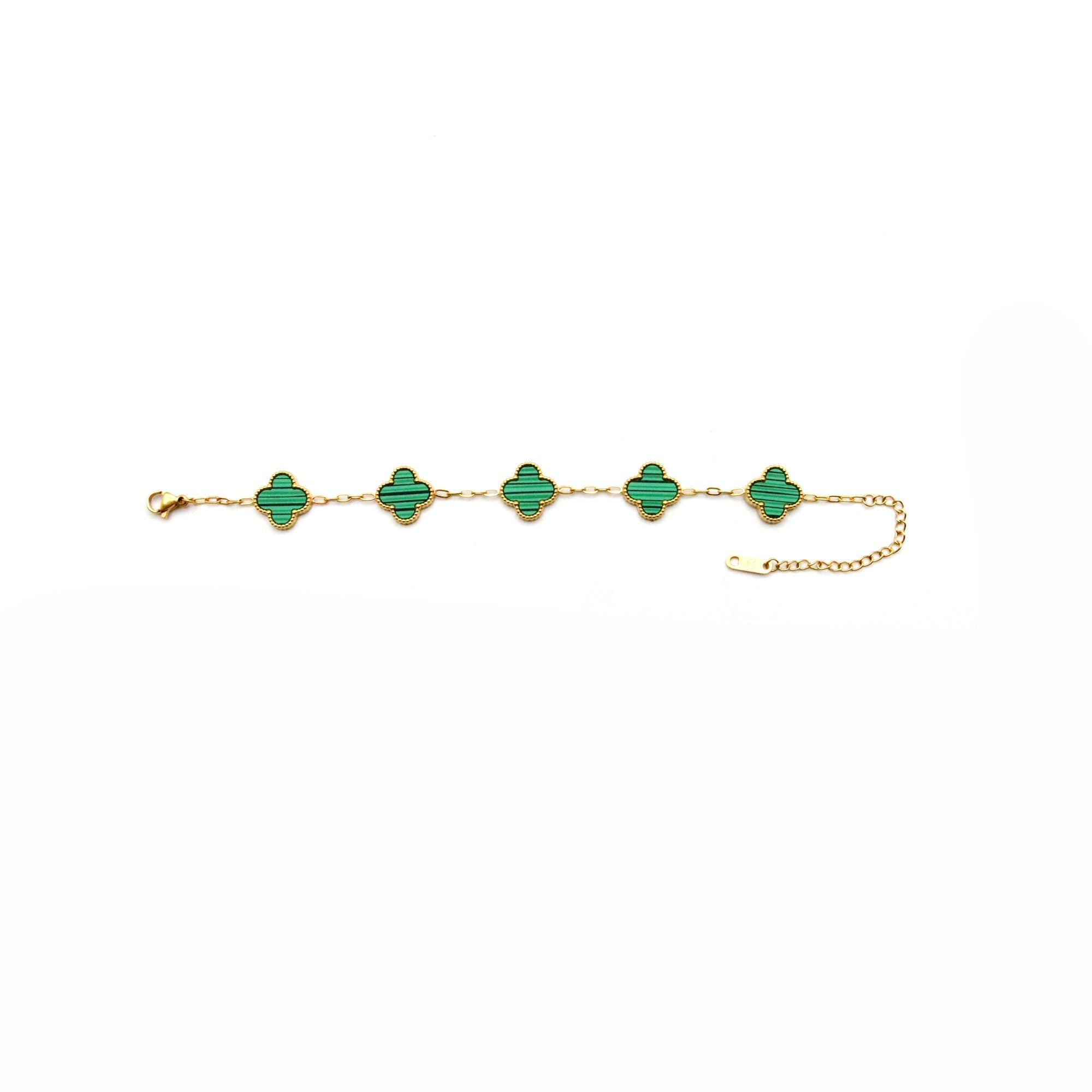 Set pulsera y collar Flor verde