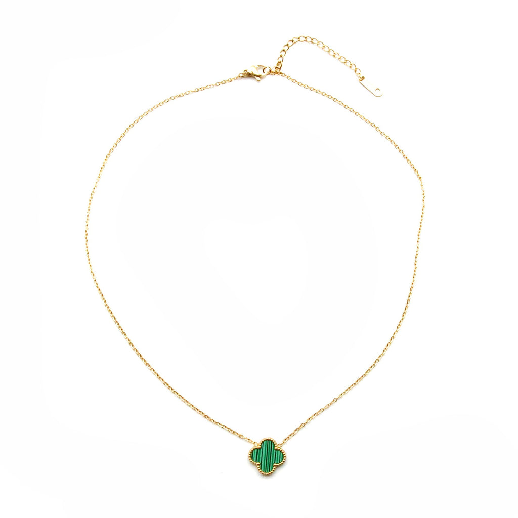 Set pulsera y collar Flor verde