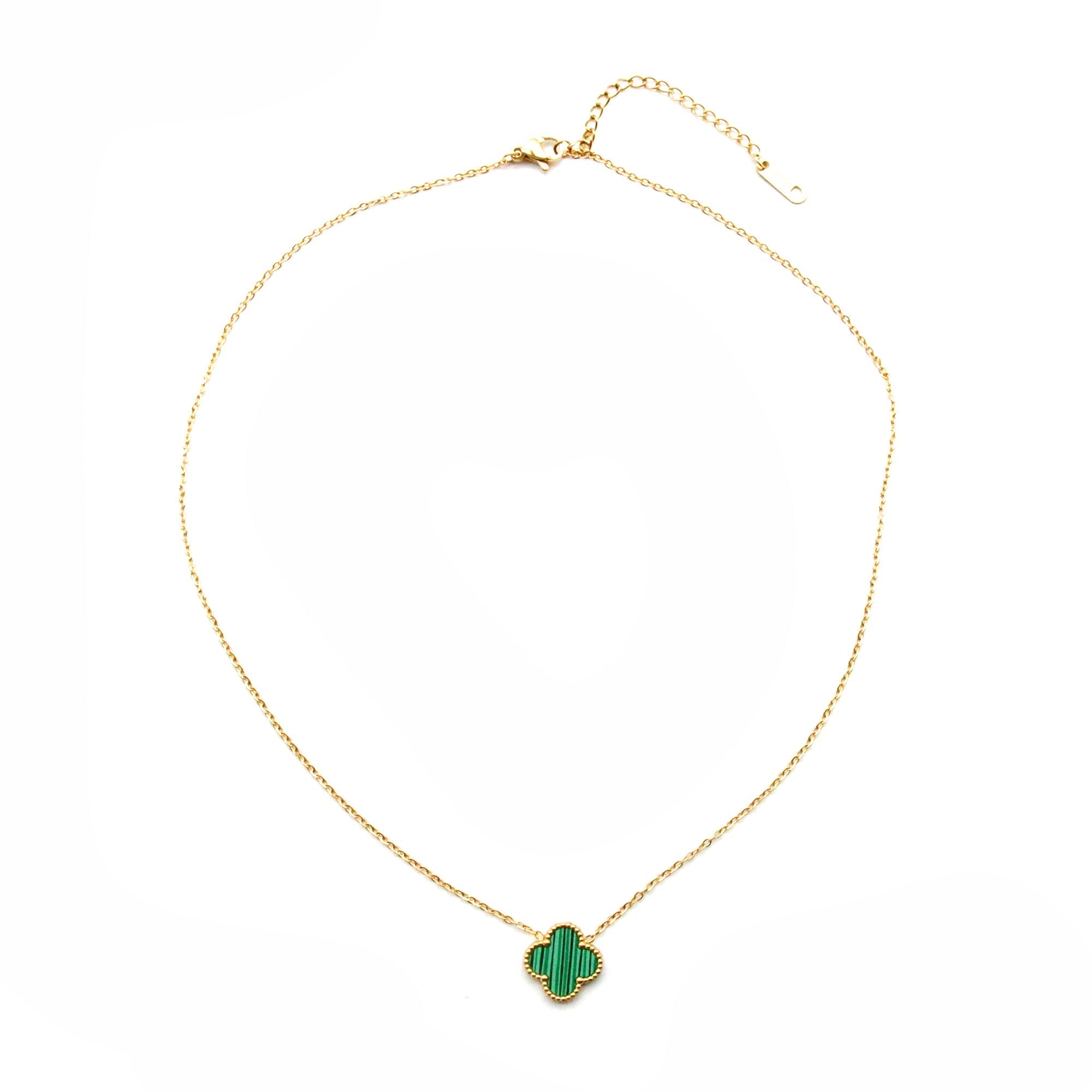 Set pulsera y collar Flor verde