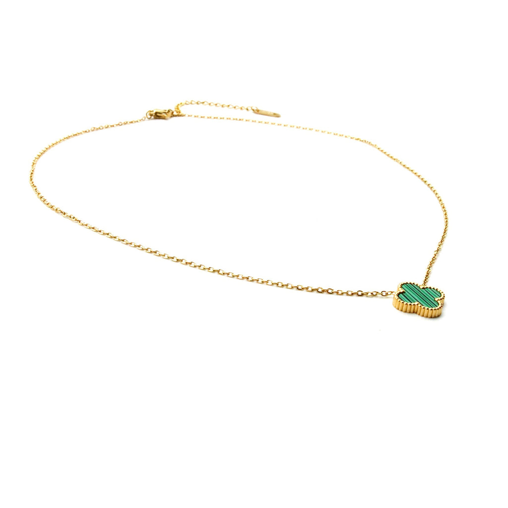 Set pulsera y collar Flor verde