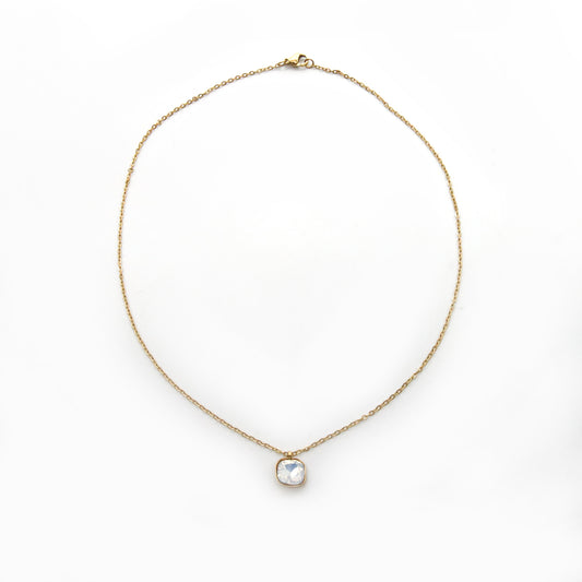 Set collar y aretes Piedra Blanca