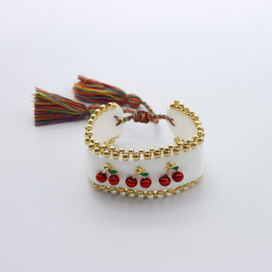 Pulsera Blanca con Cerezas
