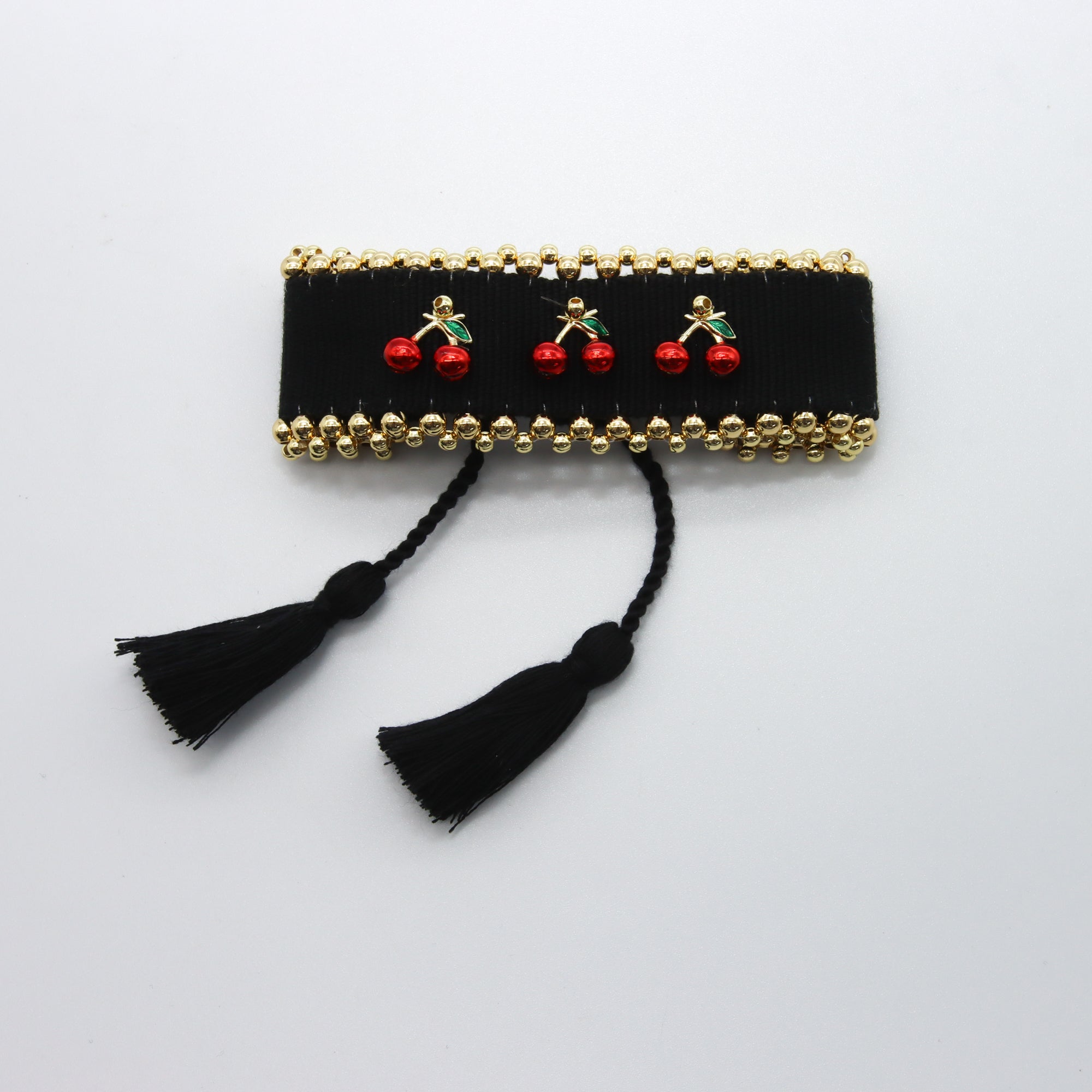 Pulsera Negra con Cerezas