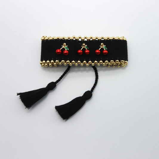 Pulsera Negra con Cerezas