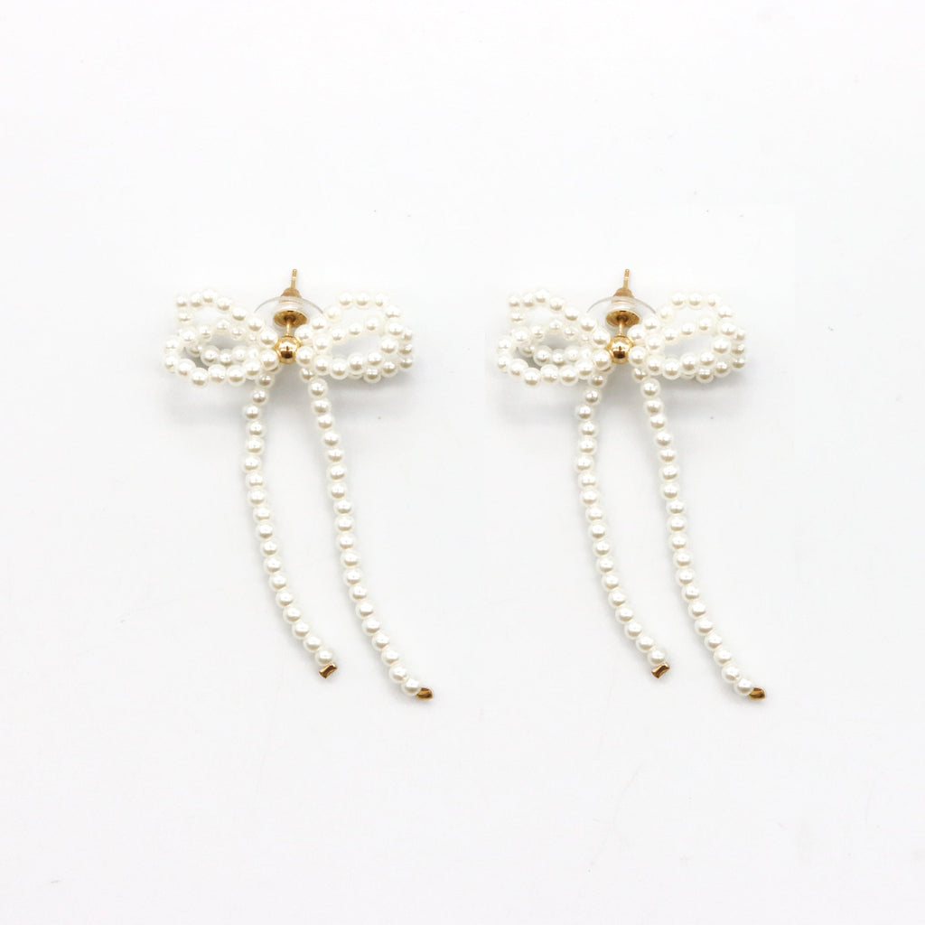 Aretes Moño perlas "coquette"