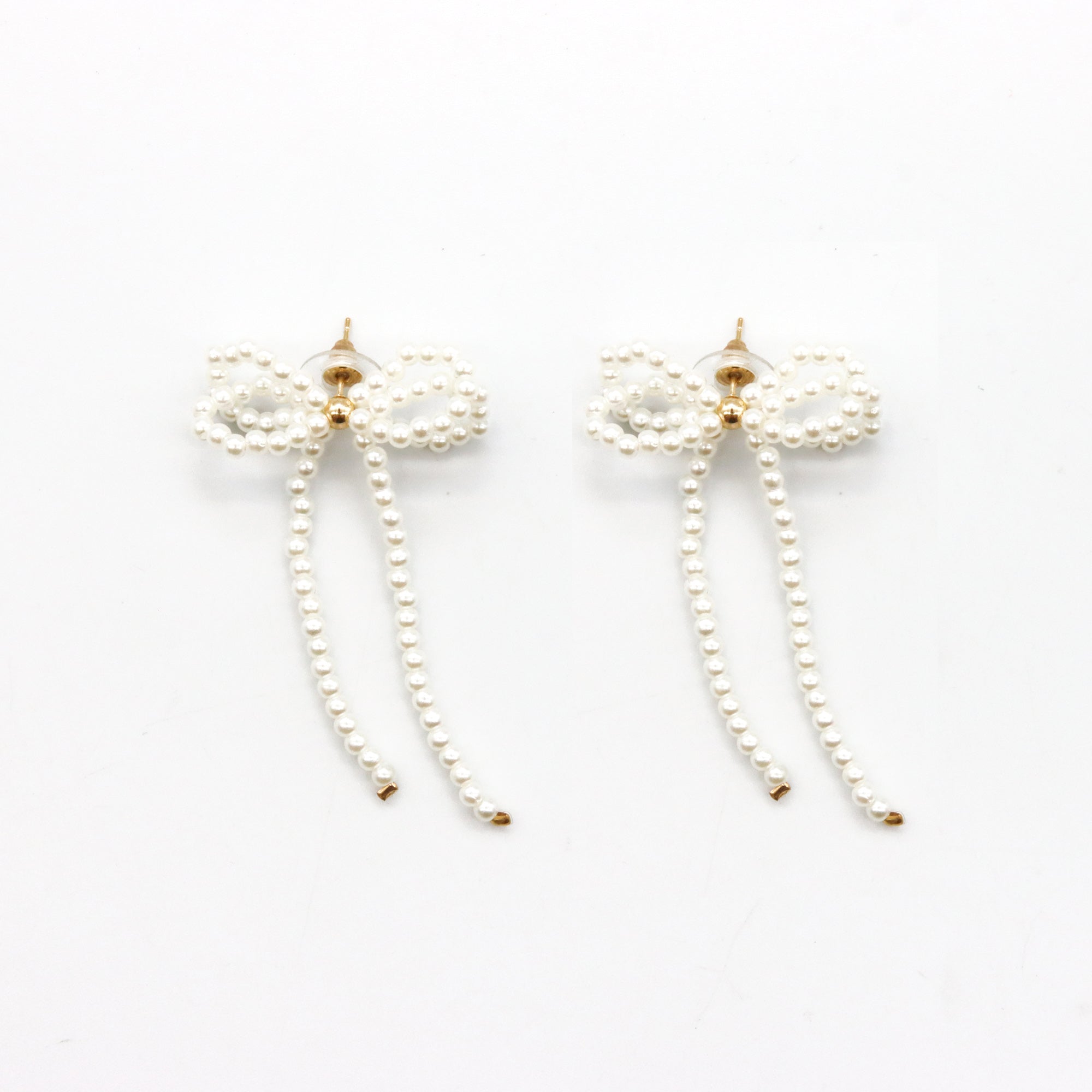 Aretes Moño perlas "coquette"