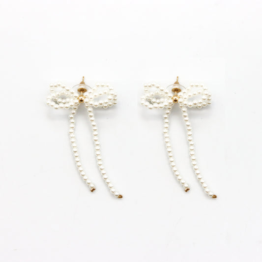 Aretes Moño perlas "coquette"