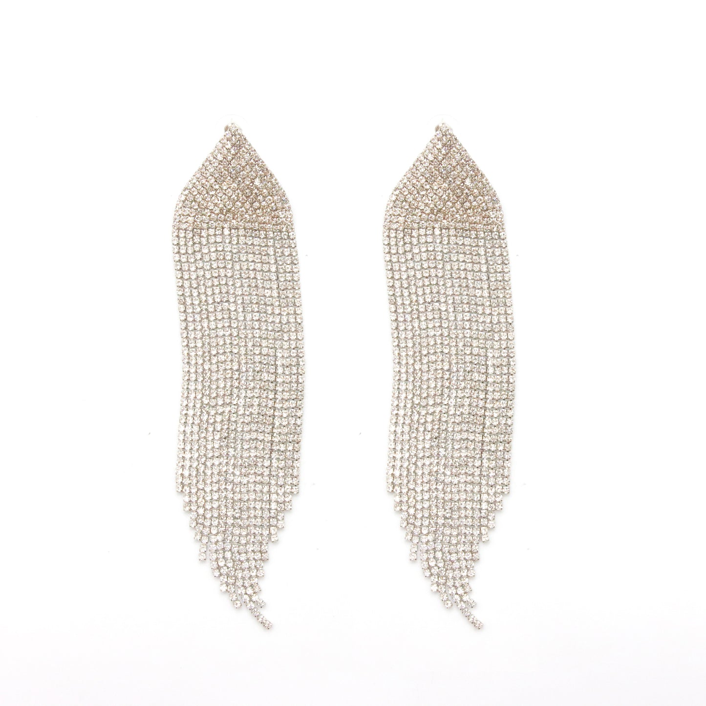 Aretes Cascada Triangular Oro y Plata