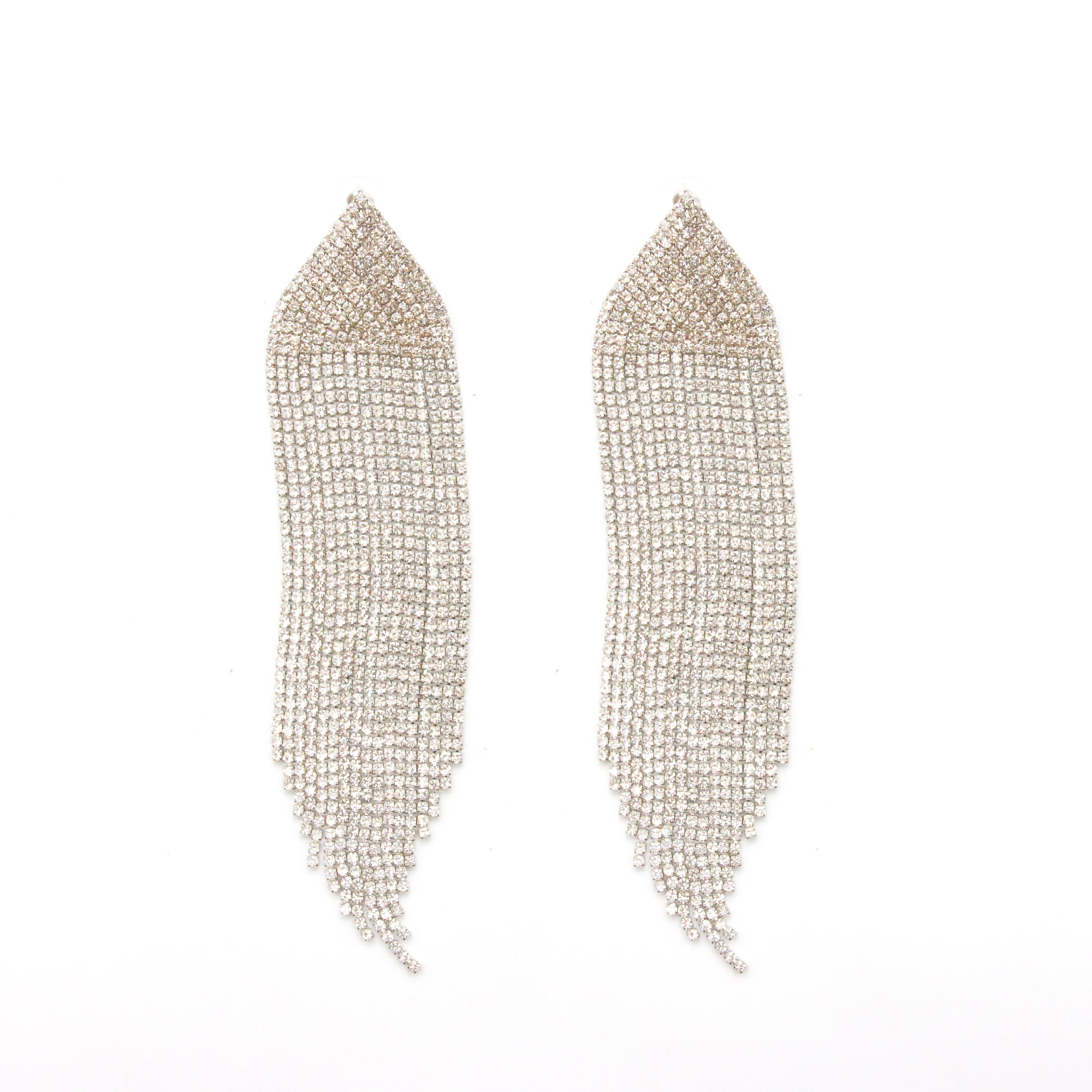 Aretes Cascada Triangular Oro y Plata