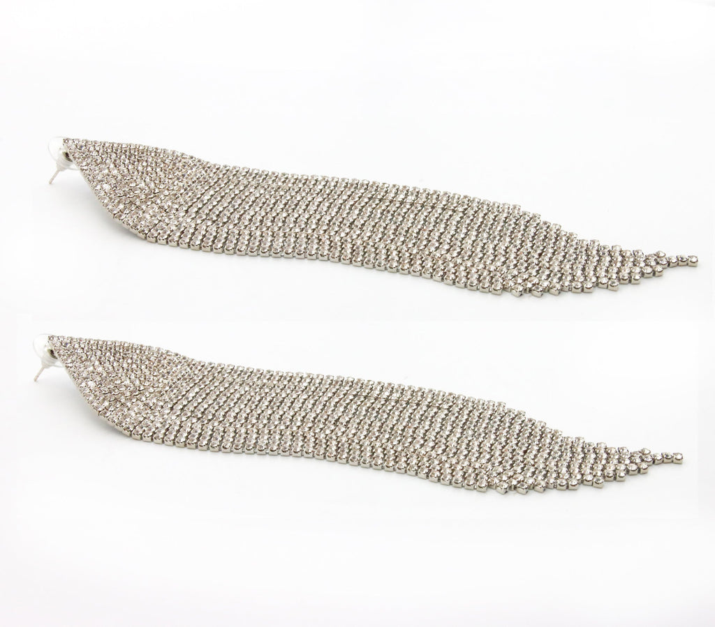 Aretes Cascada Triangular Oro y Plata