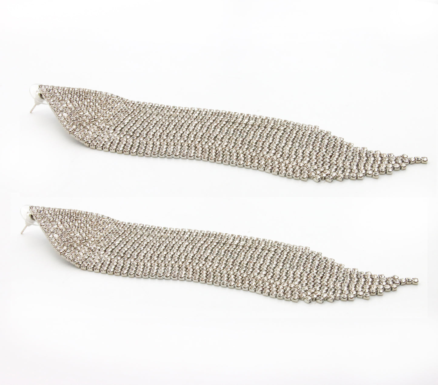 Aretes Cascada Triangular Oro y Plata