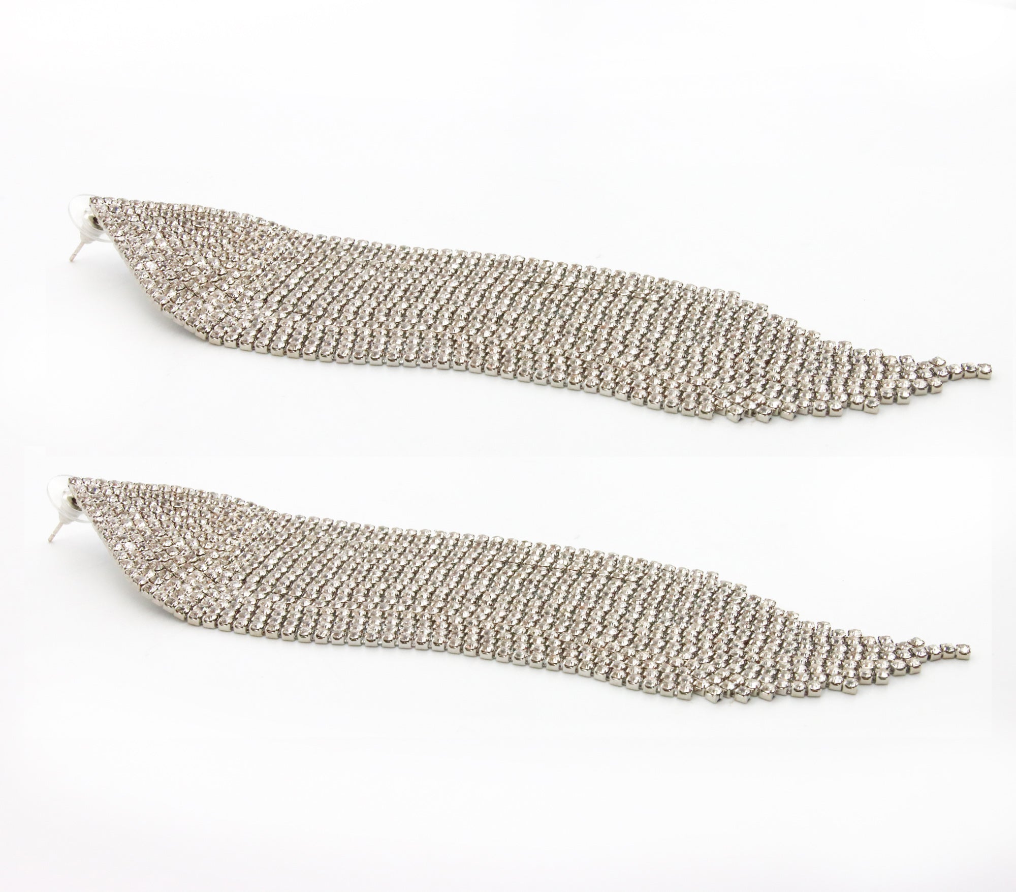 Aretes Cascada Triangular Oro y Plata
