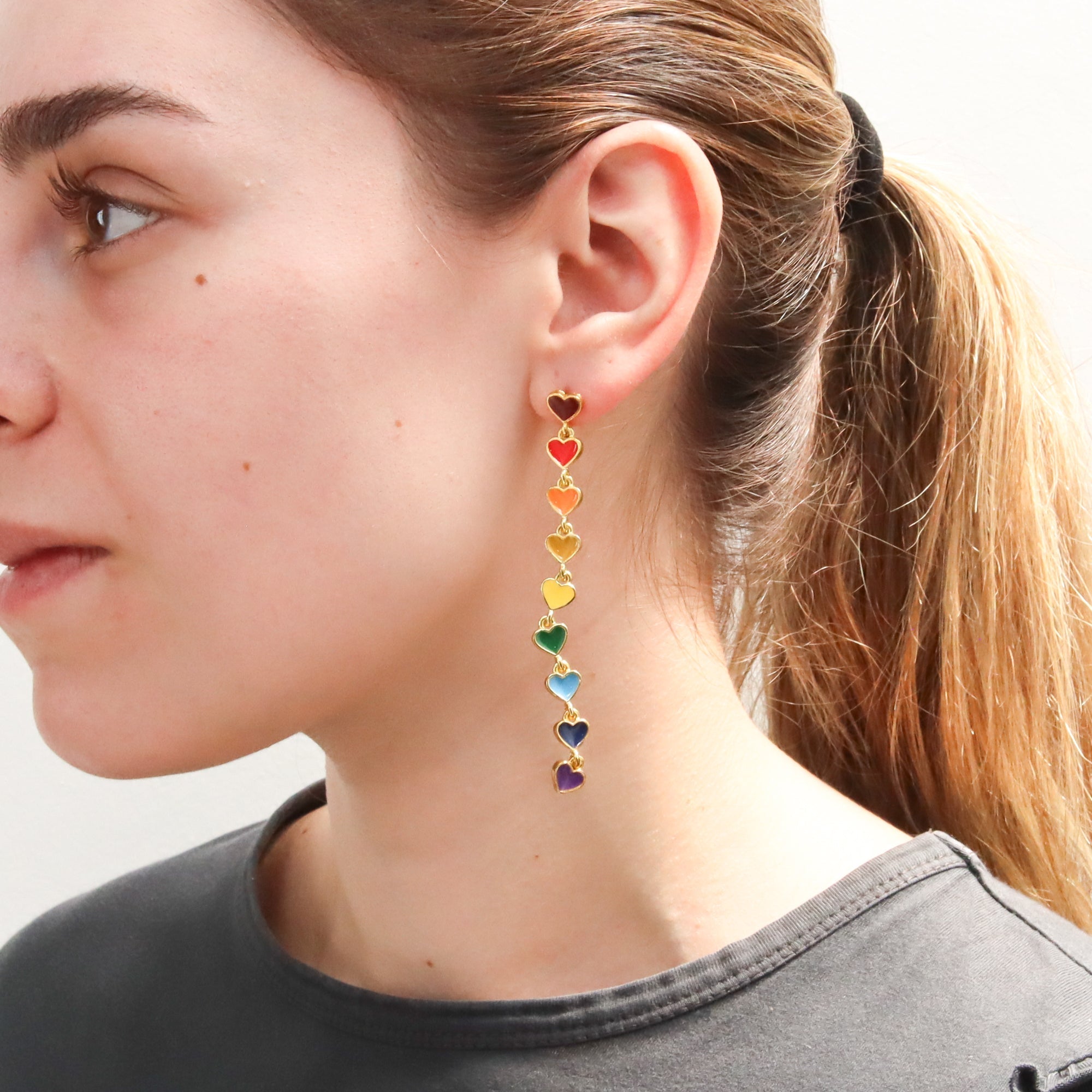 Aretes Fiesta Corazón de Colores