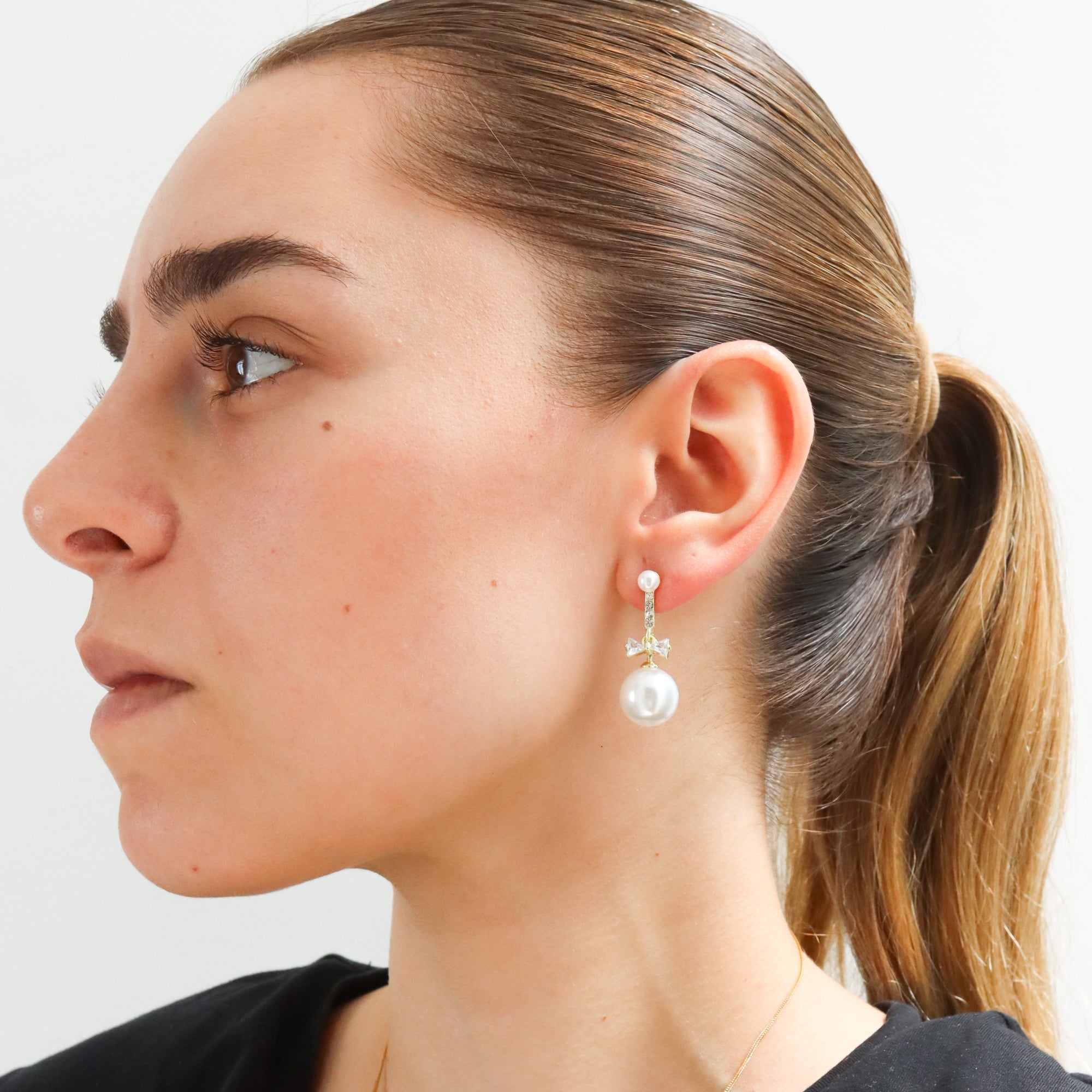 Aretes Glamour de Perlas y Cristales