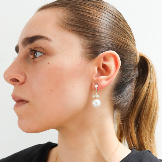 Aretes Glamour de Perlas y Cristales