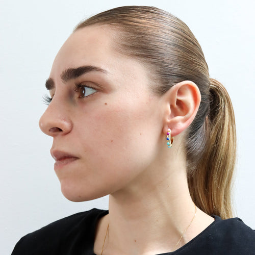 Aretes Arracadas Arcoíris en Diseño Colorido