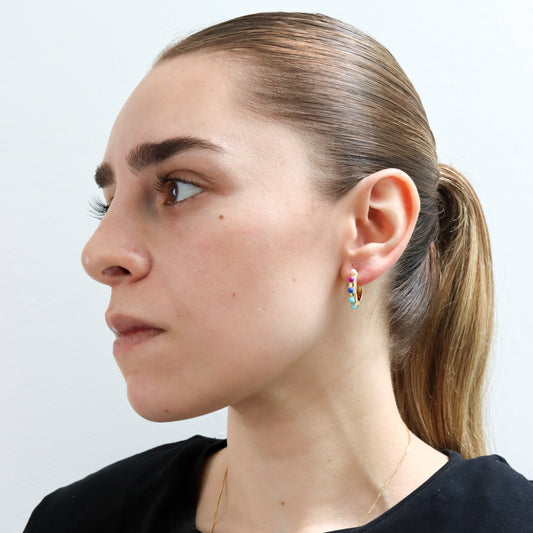 Aretes Arracadas Arcoíris en Diseño Colorido