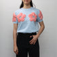 Jersey Azul con Flores Rosas