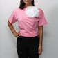 Playera Rosa con Flor Blanca