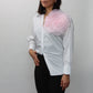 Camisa Blanca con Flor Rosa