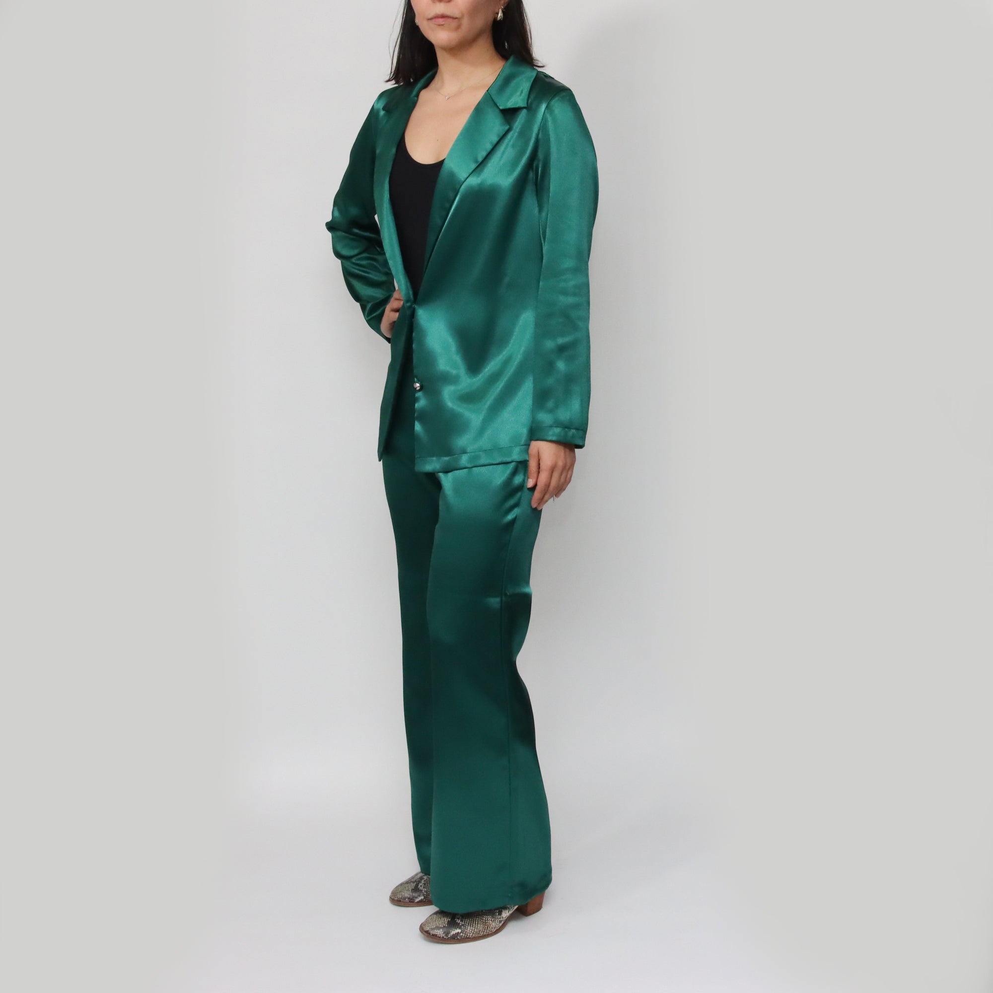 Conjunto Satín Verde