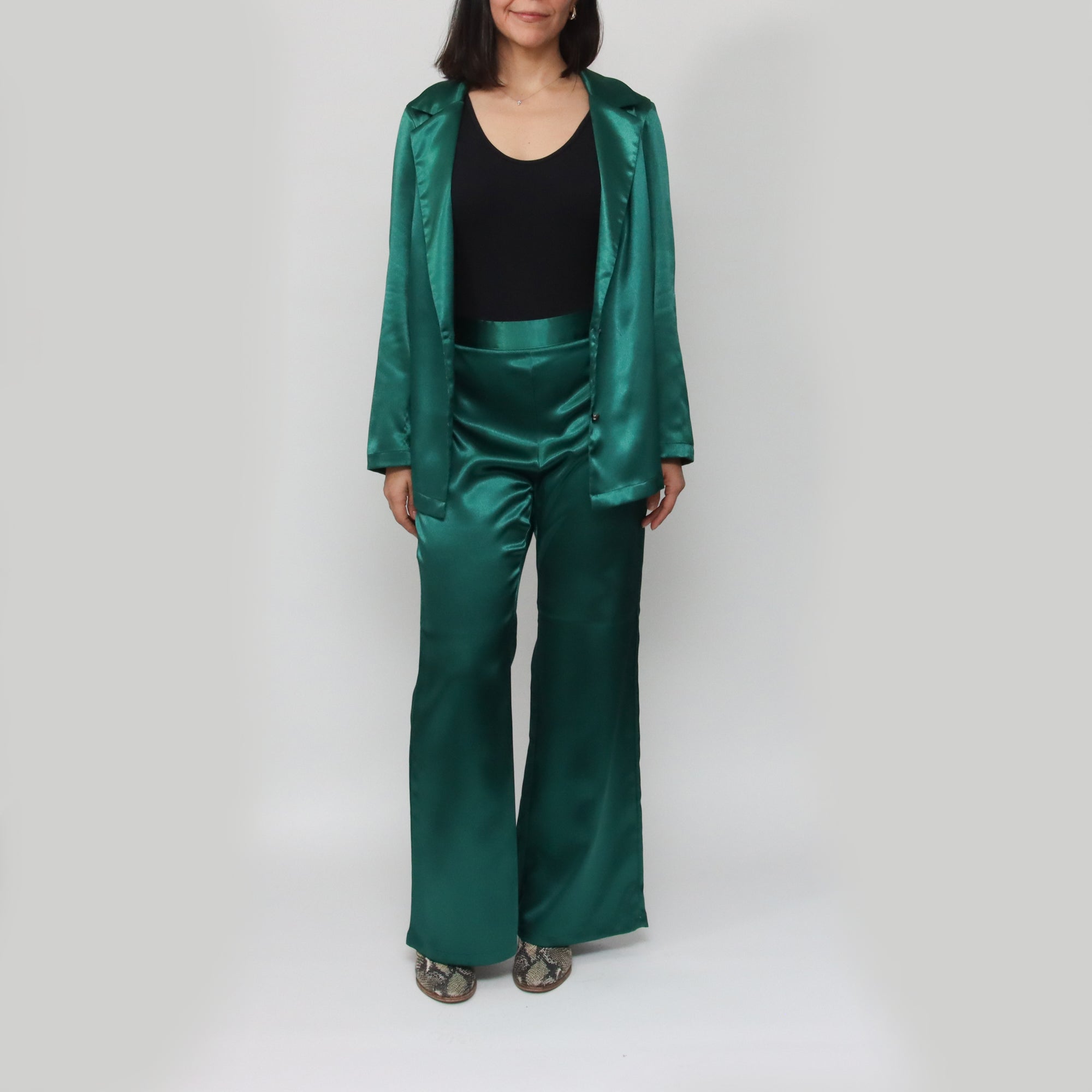 Conjunto Satín Verde
